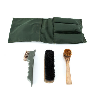 Dutch Assorted OD Shoe Polishing Kit Complete w/ Bag | Issued